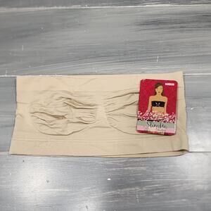 MeMoi Strapless‎ Seamless Bandeau Bra Shaper Nude Medium MSM-113